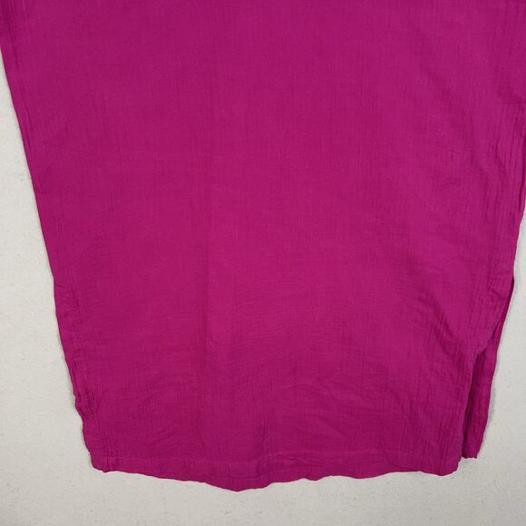 Eileen Fisher Dress Womens Small Magenta Fuchsia Pink Crinkle Gauze Coastal Luxe - Picture 3 of 14